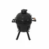 Kamado Bono Picnic keraminė kepsninė 13 colių kamado grilis su vežimėliu, anglimi, juodas
