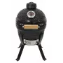 Kamado Bono Picnic keraminė kepsninė 13 colių kamado grilis su vežimėliu, anglimi, juodas