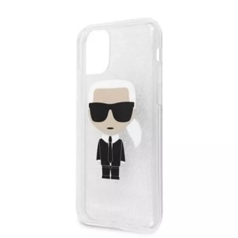 Karl Lagerfeld Apple iPhone 11 Pro Max Glitter Iconic Body Cover Silver