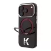 Karl Lagerfeld IML Ring Stand 360 Kameo Metal MagSafe dėklas, skirtas iPhone 18 Pro / 17 Pro - bordo spalvos
