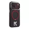 Karl Lagerfeld IML Ring Stand 360 Kameo Metal MagSafe dėklas, skirtas iPhone 18 Pro / 17 Pro - bordo spalvos