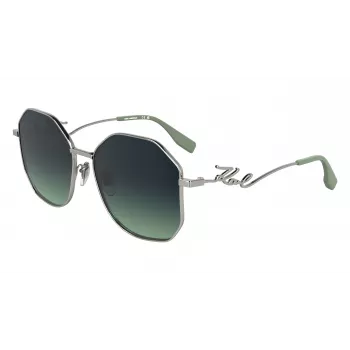 KARL LAGERFELD KL358S-041 Moteriški akiniai nuo saulės - Juodas rėmelis, pilki lęšiai, 57 mm