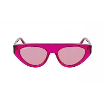 KARL LAGERFELD KL6043S-86 Moteriški kvadratiniai acetatiniai akiniai nuo saulės Juodi/Pilki 52mm