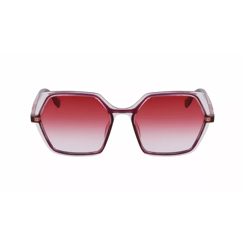 KARL LAGERFELD KL6083S-626 Moteriški katės akies formos akiniai nuo saulės juodi pilki gradientiniai 56mm