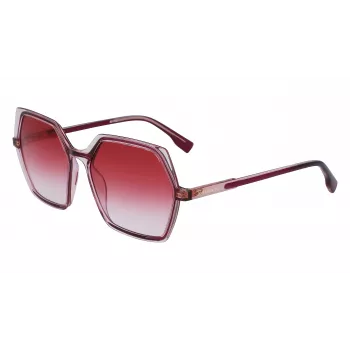KARL LAGERFELD KL6083S-626 Moteriški katės akies formos akiniai nuo saulės juodi pilki gradientiniai 56mm