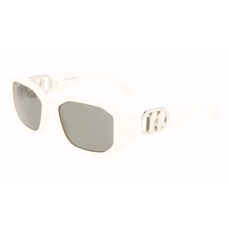 KARL LAGERFELD KL6085S-105 Moteriški kvadratiniai acetatiniai akiniai nuo saulės Juoda/Pilka 55/18/140 mm