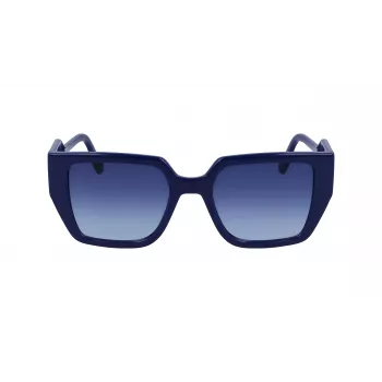 KARL LAGERFELD KL6098S-400 Moteriški akiniai nuo saulės, tamsiai mėlynas rėmelis, pilki gradientiniai lęšiai, 52 mm