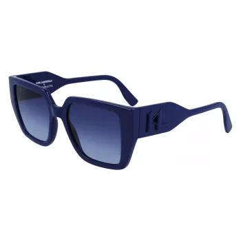 KARL LAGERFELD KL6098S-400 Moteriški akiniai nuo saulės, tamsiai mėlynas rėmelis, pilki gradientiniai lęšiai, 52 mm