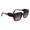 KARL LAGERFELD KL6098SN-240 Moteriški kvadratiniai acetatiniai akiniai nuo saulės - Rudi Havana rėmeliai, rudi gradientiniai lęšiai - 52/19/140 mm