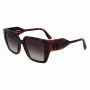 KARL LAGERFELD KL6098SN-240 Moteriški kvadratiniai acetatiniai akiniai nuo saulės - Rudi Havana rėmeliai, rudi gradientiniai lęšiai - 52/19/140 mm
