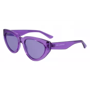 KARL LAGERFELD KL6100S-516 Moteriški akiniai nuo saulės - Acetatinis rėmelis, pilki lęšiai, 54 mm