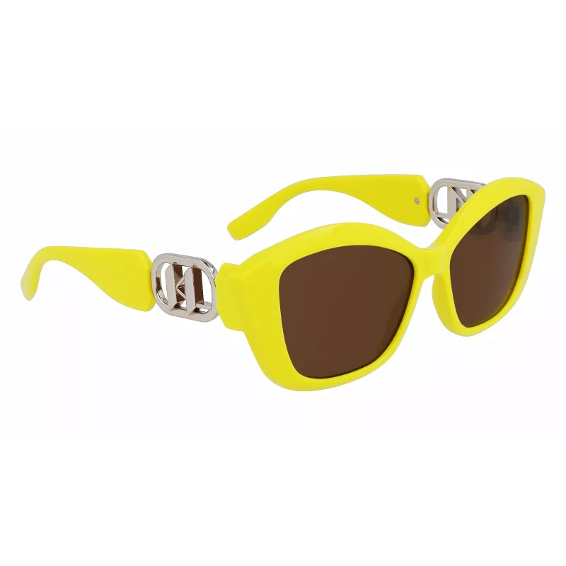 KARL LAGERFELD KL6102S-703 Moteriški katės akies formos akiniai nuo saulės, juodi, pilkas gradientas, 56 mm