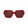 KARL LAGERFELD KL6104SR-600 Moteriški katės akies akiniai nuo saulės, blizgantys raudoni, pilkas gradientas, 53 mm