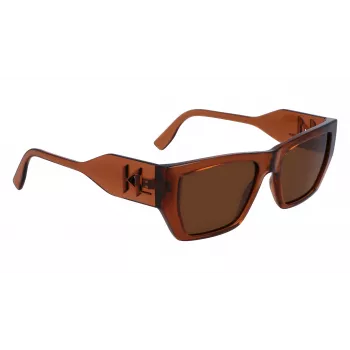 KARL LAGERFELD KL6123S541824 Unisex akiniai nuo saulės, blizgantis juodas rėmelis, pilki lęšiai, 54/18/140 mm