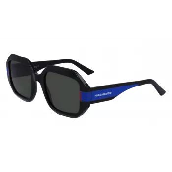 KARL LAGERFELD KL6124S-001 Moteriški katės akies akiniai nuo saulės Juodi/Pilki 53mm