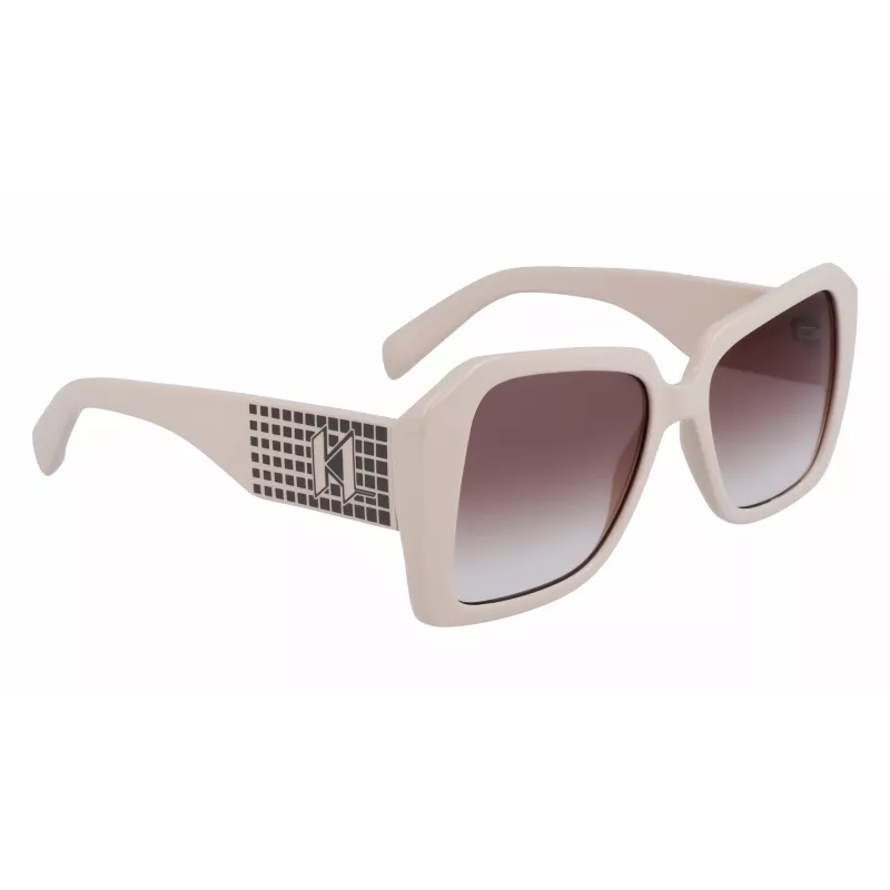 KARL LAGERFELD KL6140S531710 Moteriški stačiakampiai akiniai nuo saulės Juodi/Pilki 53mm