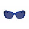 KARL LAGERFELD KL6143S-400 Moteriški kvadratiniai acetatiniai akiniai nuo saulės, tamsiai mėlynas rėmelis, pilki gradientiniai lęšiai, 53 mm