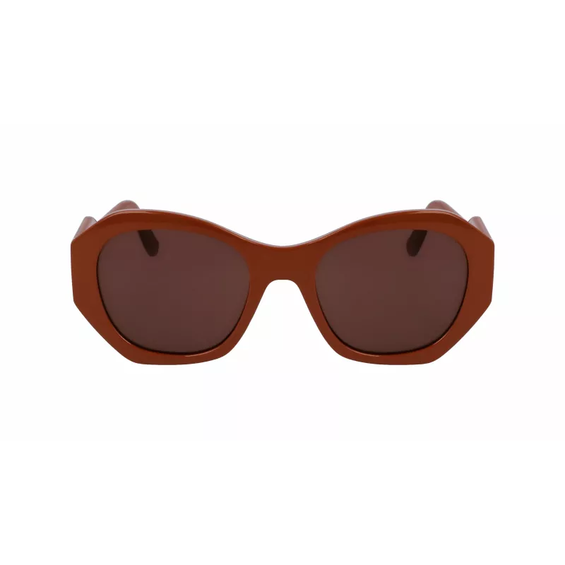 KARL LAGERFELD KL6146S-200 Moteriški kvadratiniai akiniai nuo saulės Havana acetatas rudi gradientiniai lęšiai 54mm