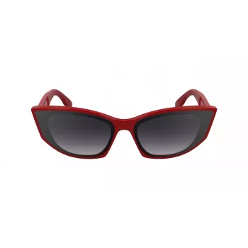 KARL LAGERFELD KL6162S-600 Moteriški drugelio formos akiniai nuo saulės - Raudonas/burgundiškas acetato rėmelis, gradientiniai rudi lęšiai, 64/14/140 mm