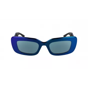 KARL LAGERFELD KL6164S-400 Moteriški katės akies formos akiniai nuo saulės, permatomi mėlyni pilki gradientiniai 50 mm