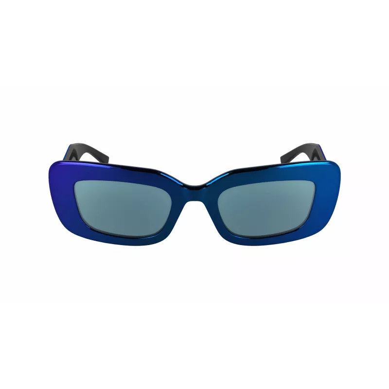 KARL LAGERFELD KL6164S-400 Moteriški katės akies formos akiniai nuo saulės, permatomi mėlyni pilki gradientiniai 50 mm