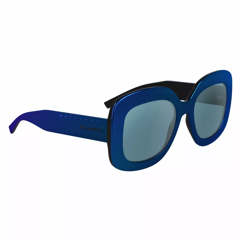 KARL LAGERFELD KL6165S-400 Moteriški akiniai nuo saulės Kvadratiniai Plastikiniai Visiškai įrėminti Pilko gradiento lęšiai 53/19/140 mm