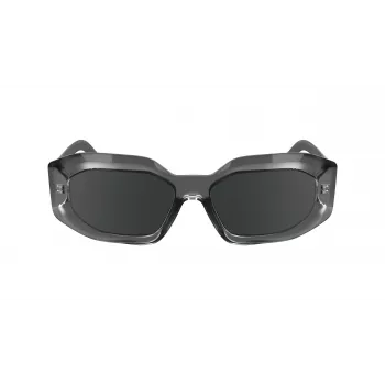 KARL LAGERFELD KL6167S-020 Moteriški kvadratiniai akiniai nuo saulės – juodas acetatinis rėmelis, pilkai dūminiai lęšiai, 53 mm