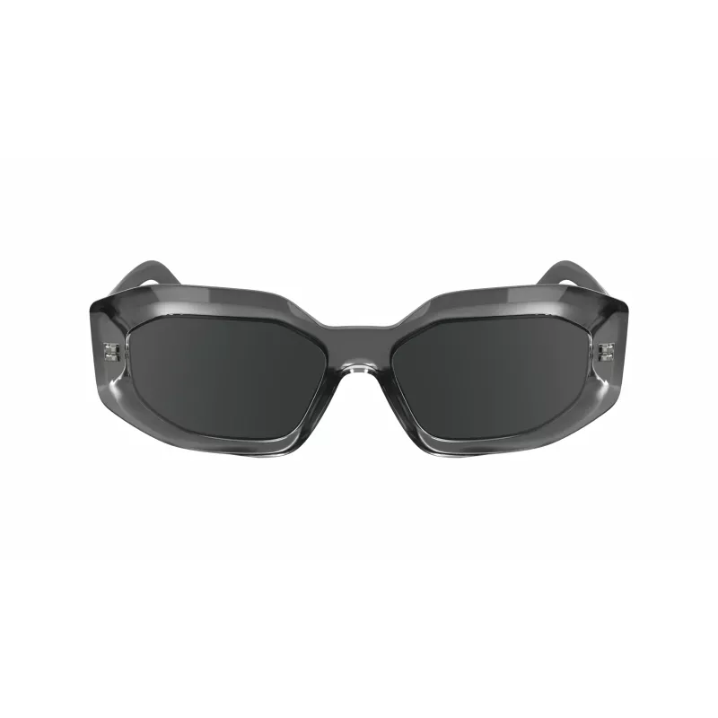 KARL LAGERFELD KL6167S-020 Moteriški kvadratiniai akiniai nuo saulės – juodas acetatinis rėmelis, pilkai dūminiai lęšiai, 53 mm