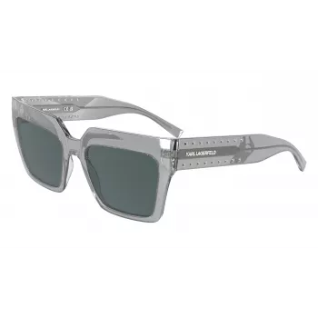 KARL LAGERFELD KL6181S551900 Moteriški katės akies formos akiniai nuo saulės juodi pilki gradientiniai 55/19/140 mm