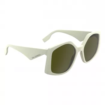 Moteriški akiniai nuo saulės KARL LAGERFELD KL6208S-105 - Juodas acetatinis rėmelis, pilki polikarbonatiniai lęšiai, 55 mm