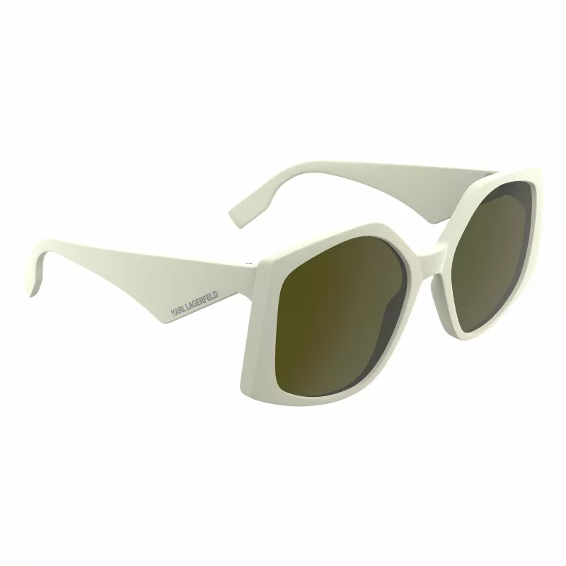 Moteriški akiniai nuo saulės KARL LAGERFELD KL6208S-105 - Juodas acetatinis rėmelis, pilki polikarbonatiniai lęšiai, 55 mm