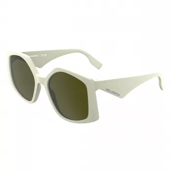 Moteriški akiniai nuo saulės KARL LAGERFELD KL6208S-105 - Juodas acetatinis rėmelis, pilki polikarbonatiniai lęšiai, 55 mm