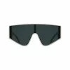 KARL LAGERFELD KL6209S-105 Unisex kvadratiniai akiniai nuo saulės, blizgantis juodas rėmelis, pilki lęšiai, 65/19/140 mm
