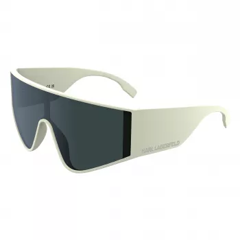 KARL LAGERFELD KL6209S-105 Unisex kvadratiniai akiniai nuo saulės, blizgantis juodas rėmelis, pilki lęšiai, 65/19/140 mm