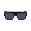 KARL LAGERFELD KLJ6148S-002 Unisex kvadratiniai akiniai nuo saulės, juodas acetatinis rėmelis, pilki lęšiai, 57 mm