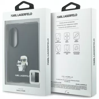 Karl Lagerfeld PU Saffiano Karl ir Choupette dėklas, skirtas Samsung Galaxy Z Fold8, juodas