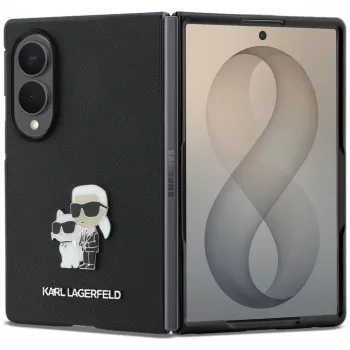 Karl Lagerfeld PU Saffiano Karl ir Choupette dėklas, skirtas Samsung Galaxy Z Fold8, juodas
