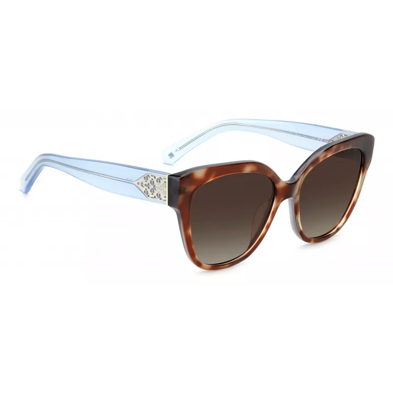 KATE SPADE SAVANNAGSIPRF Moteriški akiniai nuo saulės - Havana acetato rėmelis, rudi gradientiniai lęšiai, 57/17/140 mm