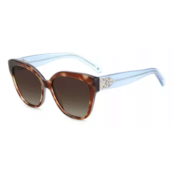 KATE SPADE SAVANNAGSIPRF Moteriški akiniai nuo saulės - Havana acetato rėmelis, rudi gradientiniai lęšiai, 57/17/140 mm