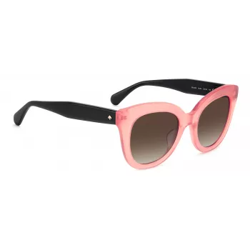 KATE SPADE Moteriški BELA Cat Eye Akiniai Nuo Saulės Juodas Acetatas Pilki Gradientiniai Lęšiai 50mm
