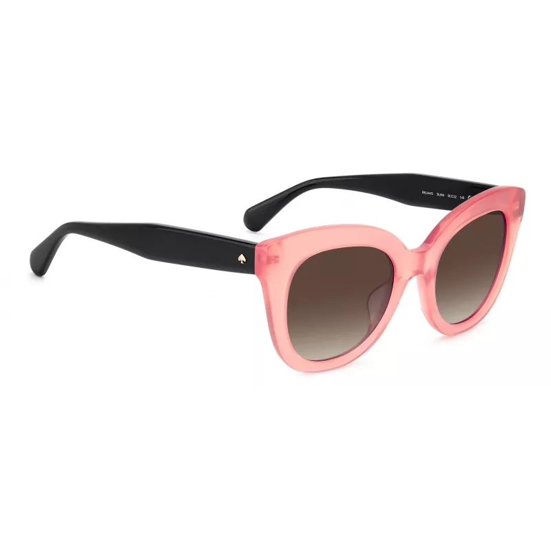 KATE SPADE Moteriški BELA Cat Eye Akiniai Nuo Saulės Juodas Acetatas Pilki Gradientiniai Lęšiai 50mm
