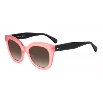 KATE SPADE Moteriški BELA Cat Eye Akiniai Nuo Saulės Juodas Acetatas Pilki Gradientiniai Lęšiai 50mm