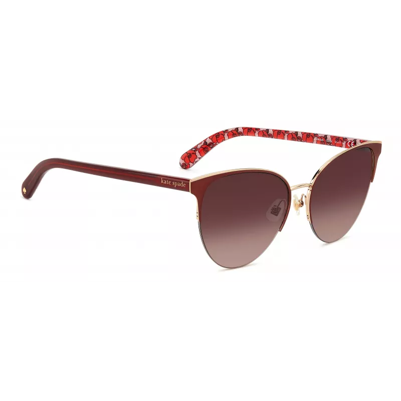 KATE SPADE Moteriški „Izara“ katės akies akiniai nuo saulės – juodas acetatinis rėmelis su pilkais gradientiniais lęšiais – 57/17/140 mm