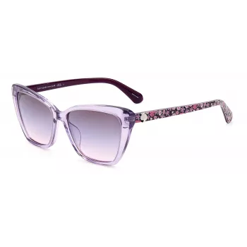 KATE SPADE Moteriški Lucca kvadratiniai akiniai nuo saulės Havana acetatas rudi gradientiniai lęšiai 55mm