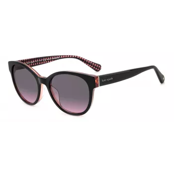 KATE SPADE Moteriški akiniai nuo saulės Nathalie GS807 - Juodas acetatinis rėmelis, pilki gradientiniai lęšiai 55/17/140 mm