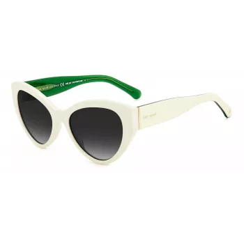 KATE SPADE Moteriški Paisleigh SVK6 stačiakampiai akiniai nuo saulės - juodas rėmelis, pilki gradientiniai lęšiai 55/17/140 mm