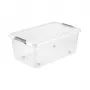 keeeper dėžė su dangčiu ant ratukų clipbox Leo 59x38x24cm 37L permatoma