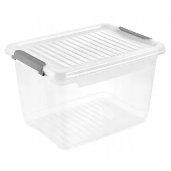 keeeper Clipbox Leonie dėžė su užsegamu dangteliu, 16,6 L, permatoma, 37,5 x 28,5 x 23,5 cm
