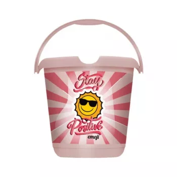 keeeper Deco kibiras 10L Ilvie Emoji Stay Positive, Nordic Pink, apvalus, PP, Ø30x28 cm