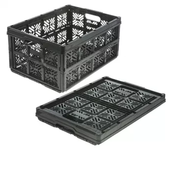 keeeper Sulankstoma dėžė ida, 32 L, juoda, apkrova iki 16 kg, 48 x 35 x 23 cm